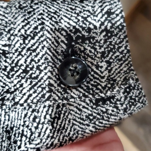 Cabi 2 piece skirt suit set long line blazer herringbone black and white - Picture 5 of 12